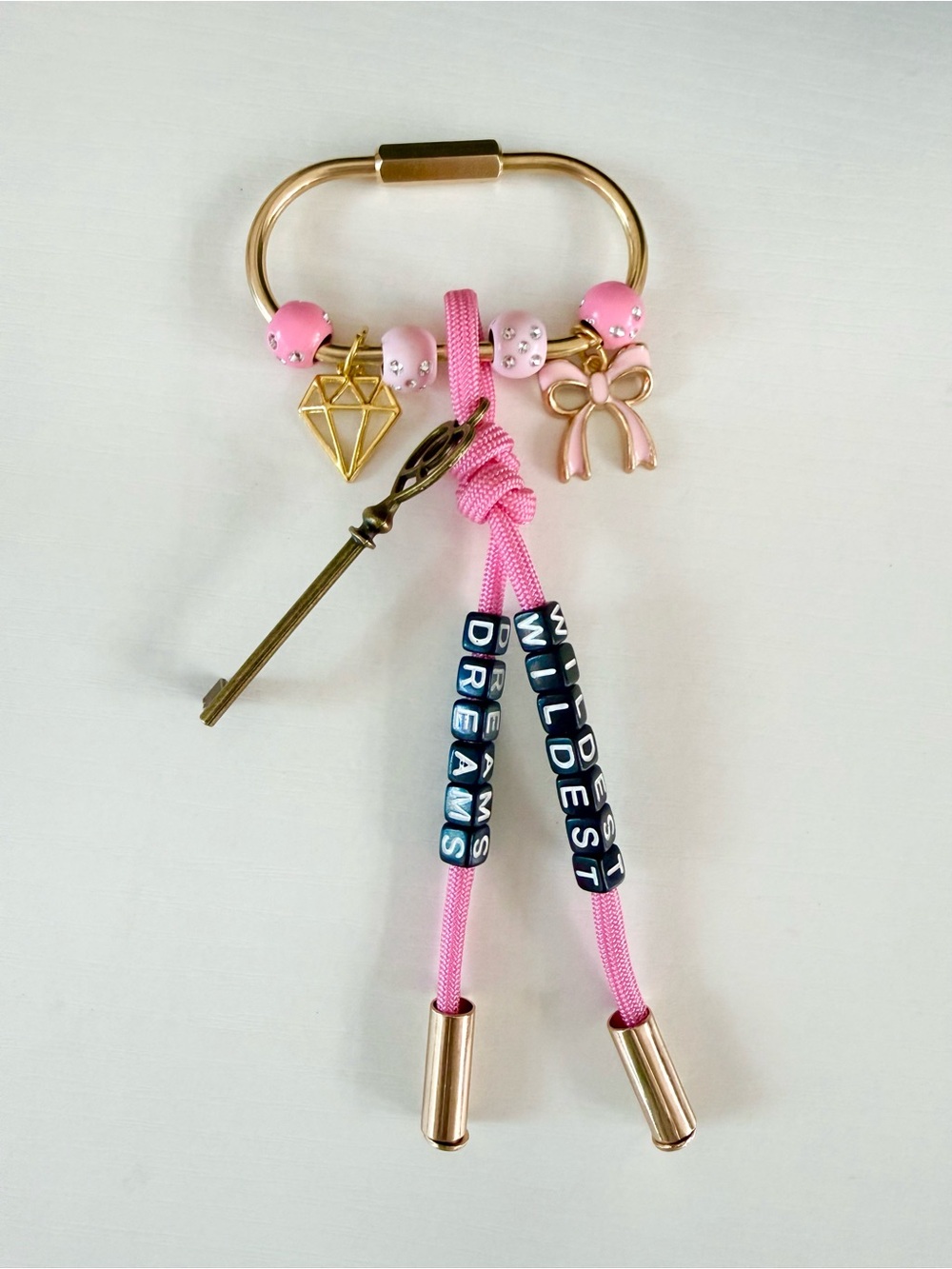 NEW Handmade Wildest Dreams Key Pink Coquette Bag Charm Keychain